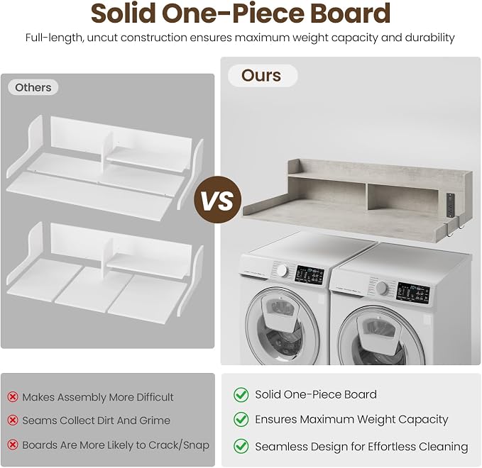 Upgraded 2-Tier Washer and Dryer Countertop - Image 2