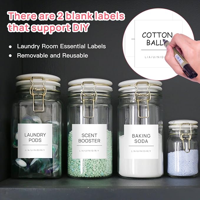 Laundry Labels for Jars, Removable Waterproof Cleaning Labels for Containers - Image 6