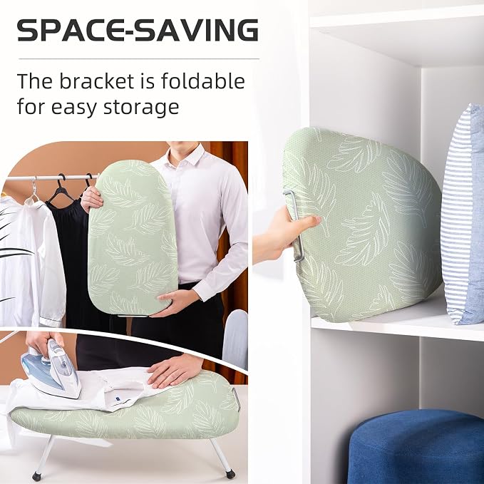Mini Ironing Board Tabletop Ironing Board Compact Foldable Iron Board Thick - Image 7