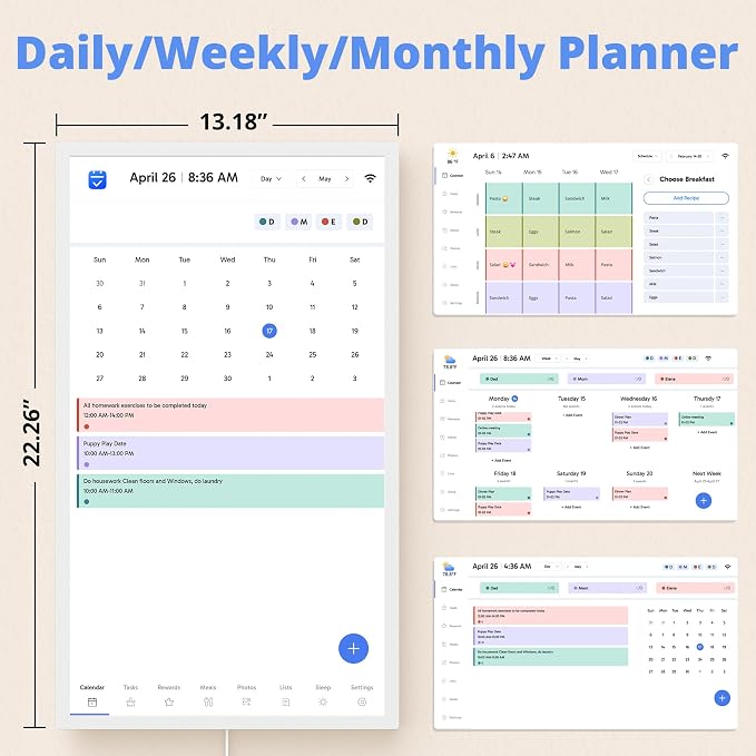 Digital Calendar 24 Inch Touch Screen, Electronic Wall Calendar Chore Chart - Image 6