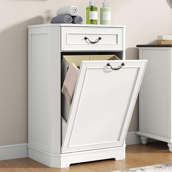 Loomie Tilt Out Laundry Hamper Cabinet, Hidden Laundry Cabinets by LOOMIEDirect