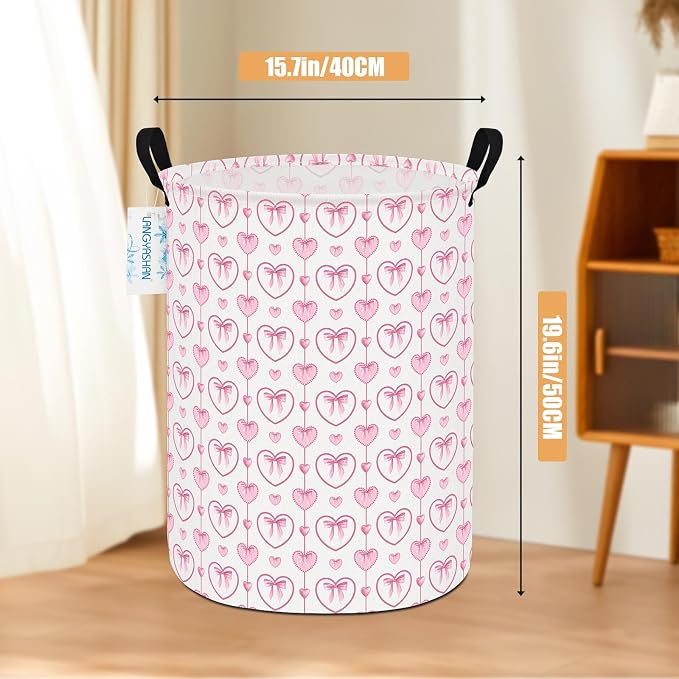LANGYASHAN Laundry Basket Canvas Fabric Collapsible Organizer Basket - Image 2