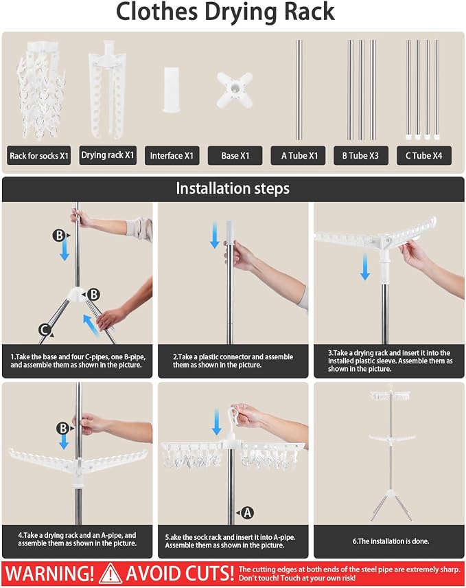 Foldable Clothes Drying Rack - Image 7
