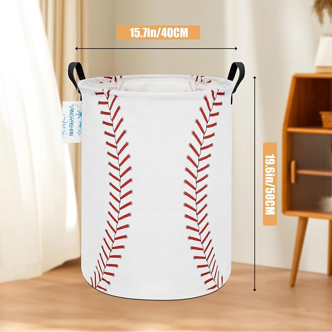 LANGYASHAN Laundry Basket Canvas Fabric Collapsible Organizer Basket - Image 2