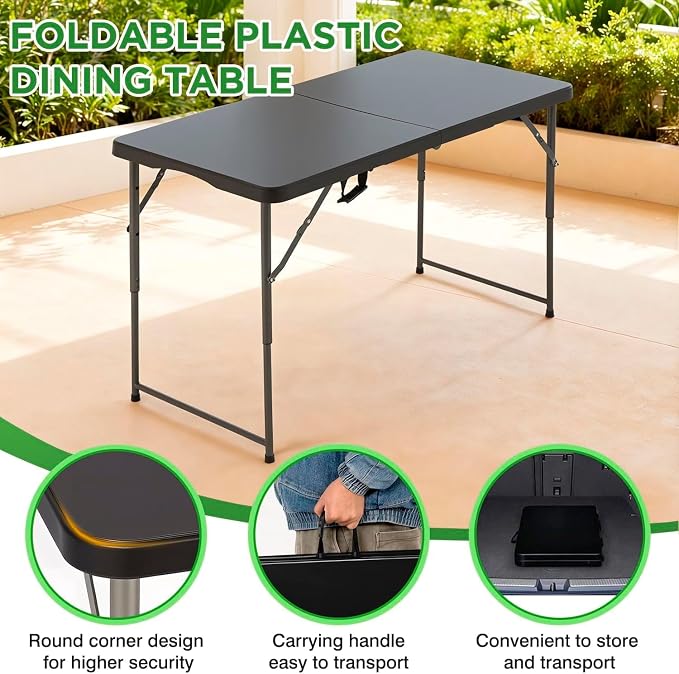 HKLGorg Folding Table, Heavy Duty Plastic Folding Utility Table Indoor Outdoor - Image 6
