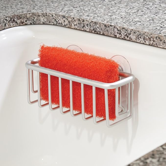 iDesign Metro Rustproof Aluminum Suction Sponge Holder - Image 6