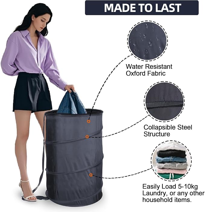 BATTOO Collapsible Laundry Baskets- Foldable Hamper - Image 5