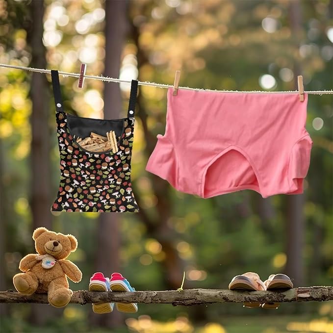 Cute Mushroom Pin Collector Bag Clothespin Storage Bag Machine Washable - Image 3