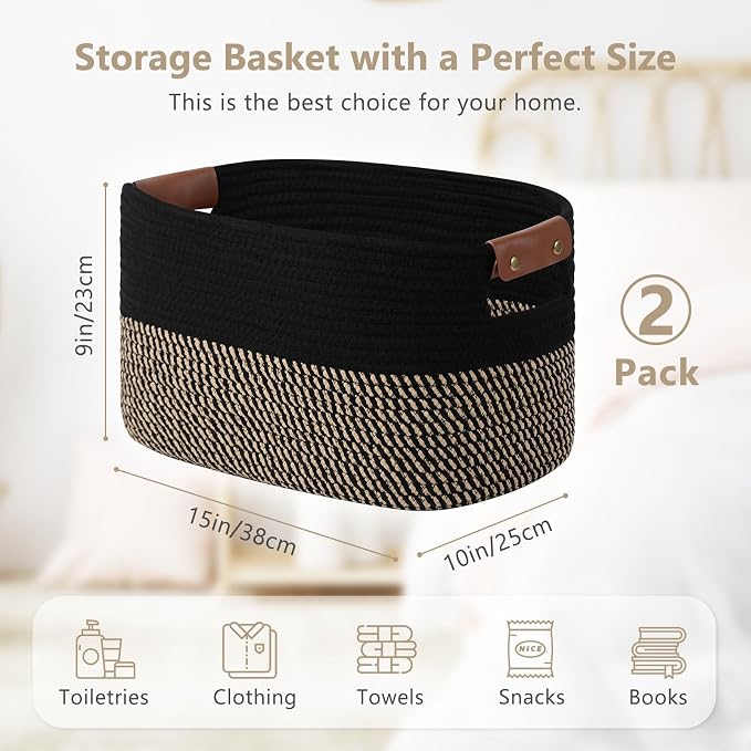 Cotton Rope Basket, Storage Baskets - Image 3