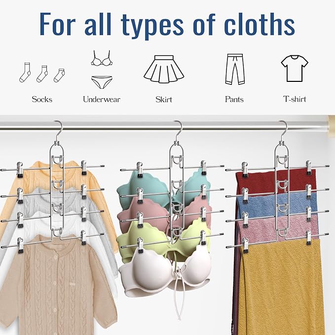 Pants Hangers With Clips, Newly Upgraded Detachable Space Saving Hangers - Image 5