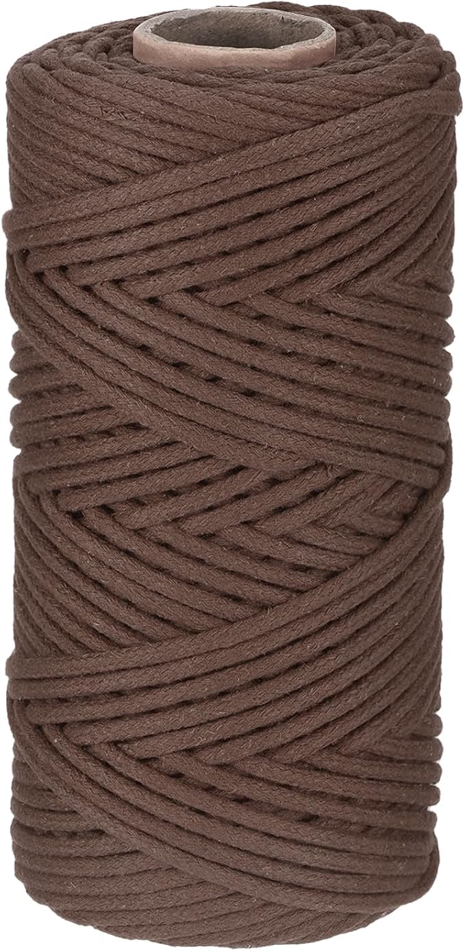 Rebower Macrame Cord 4mm x 109 Yard, Natural Cotton Macrame Rope Twisted by Rebower