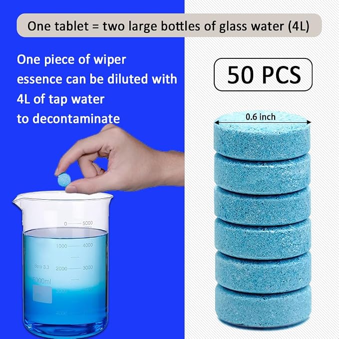 50PCS Washer Fluid Tablets, Car Windshield Washer Fluid Concentrated Clean - Image 2