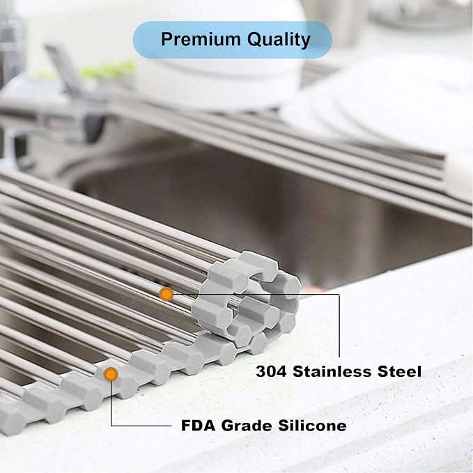 Searik Dish Drying Rack Roll Up Sink Drying Rack, Over The Sink Dish Rack - Image 3