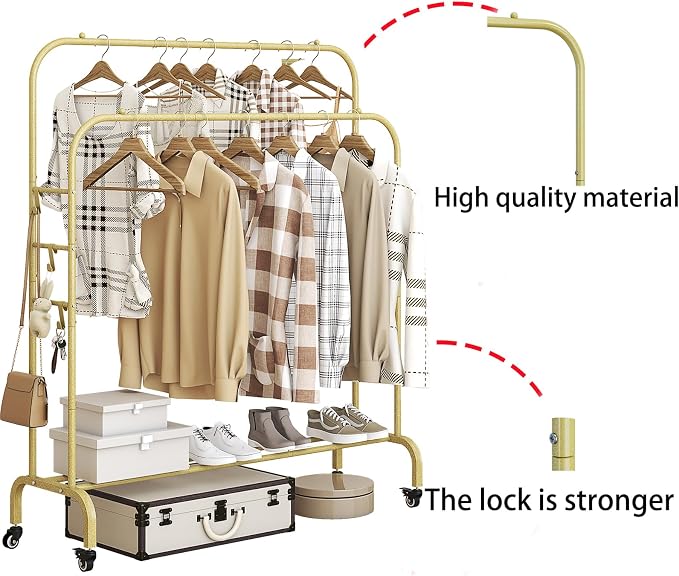 SUOERNUO Garment Rack with Wheels Clothing Rack - Image 6