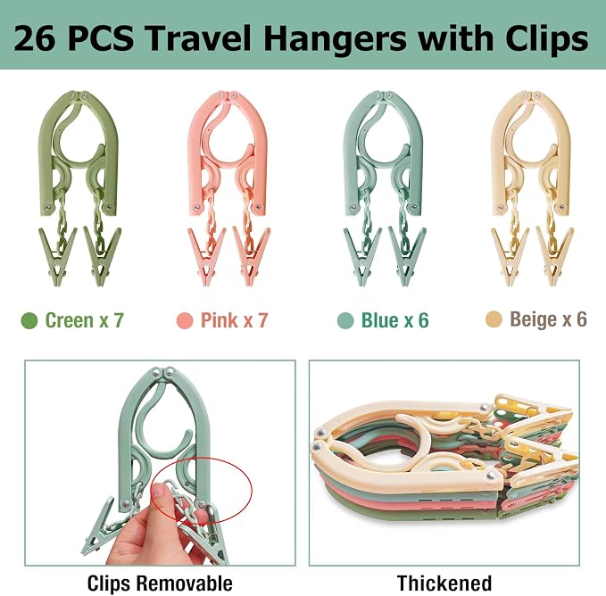 26Pcs Travel Hangers Foldable - Image 3