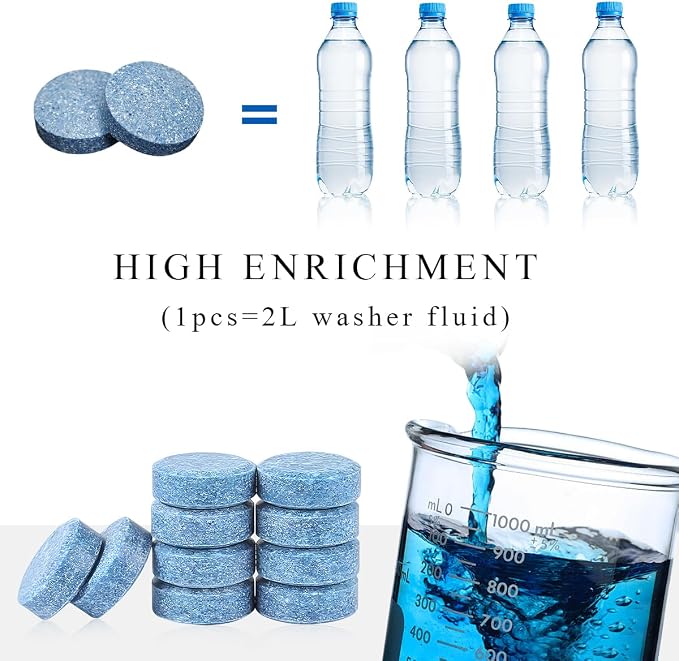 100 PCS Car Windshield Washer Tablets, Auto Glass Wiper Solid Cleaning - Image 3