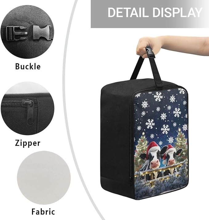 Christmas Cow Printed Clothes Iron Storage Bag Polyester Organizer Case - Image 5