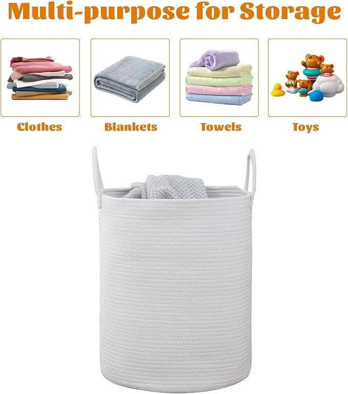 Woven Basket Nursery Laundry Hamper - Image 4