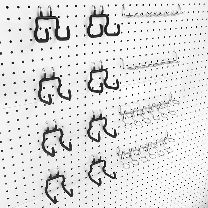 G.CORE 12 Pack Pegboard Tool Utility Hooks, 1/4" Heavy Duty Metal Peg Board - Image 9