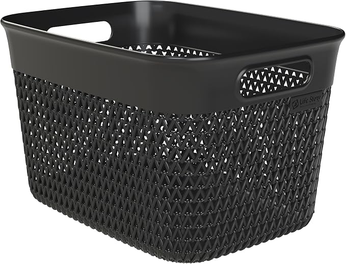Life Story 16 Quart Decorative Storage Basket, Large Plastic Home Organizer by LifeStory