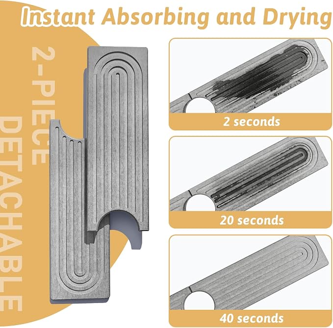 Diatomite Sink Protector for Kitchen, 23.6" Durable Faucet Mat Splash Guard - Image 5