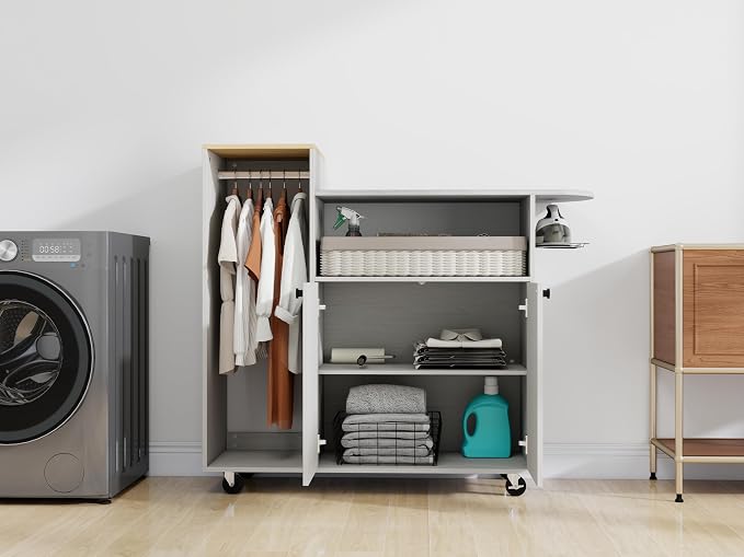 Ironing Cart with Rolling Ironing Board, Compact Ironing Solution - Image 3