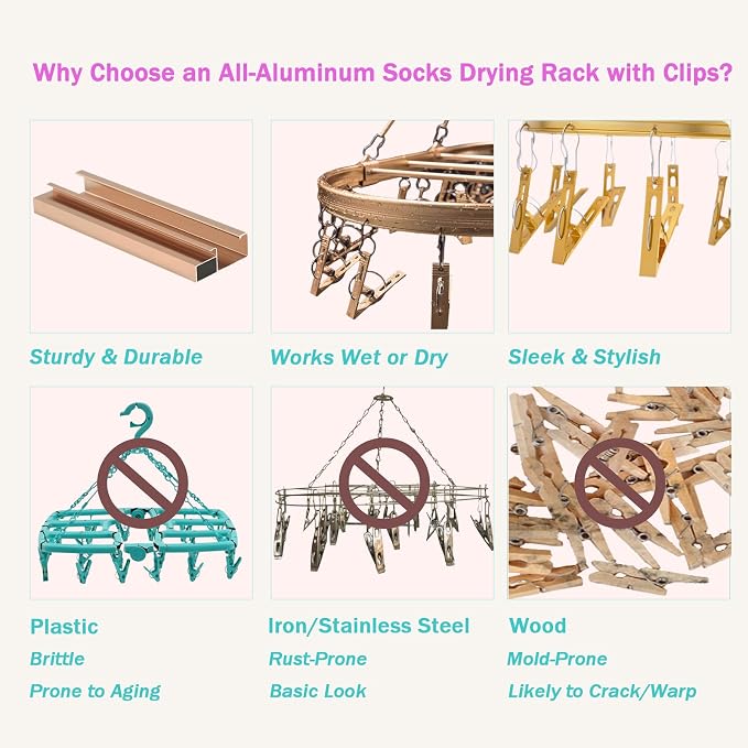 Sock Drying Rack with 26 Clips - Image 5
