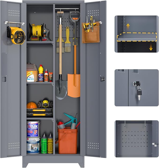 GREATMEET 65'' Metal Utility Storage Cabinet by GREATMEET