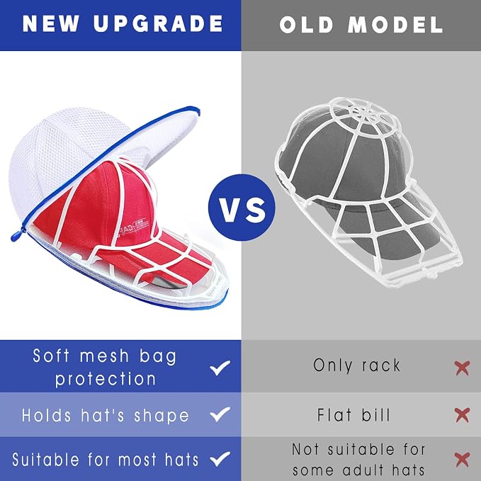 2 Pack Hat Washer Cage for Washing Machine, Baseball Cap Washing Cage, Hat - Image 5