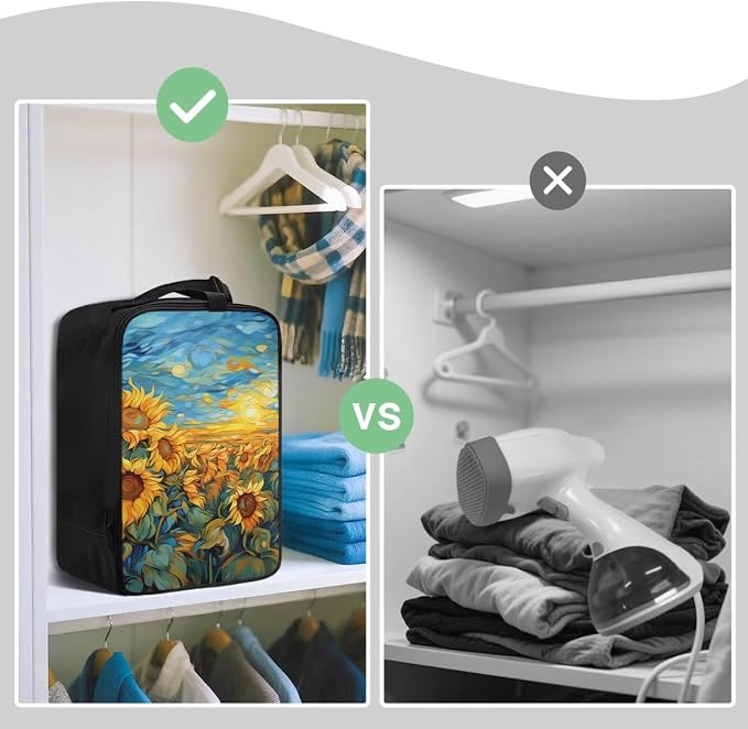Sunflower Oil Painting Travel Steam Iron Storage Bag - Image 4