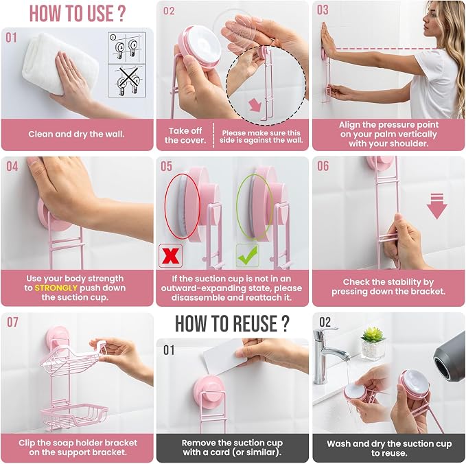 TAILI Double Layer Soap Holder, Bar Soap Dish Suction Cup - Image 5