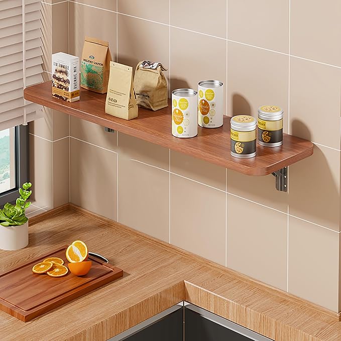 Wall Mounted Folding Table Desk Kitchen Dining Table Floating Foldable Table by Unknown