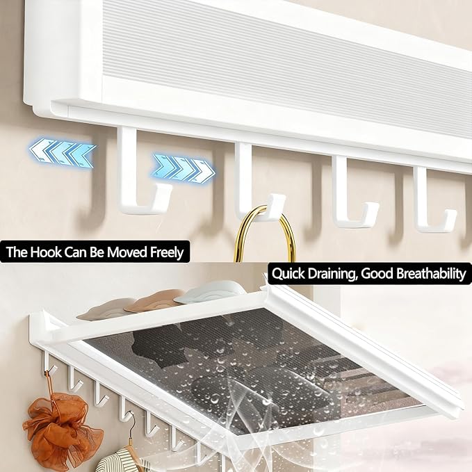 LETINE Wall Mounted Drying Rack: Retractable Indoor Clothes Drying Rack – - Image 6