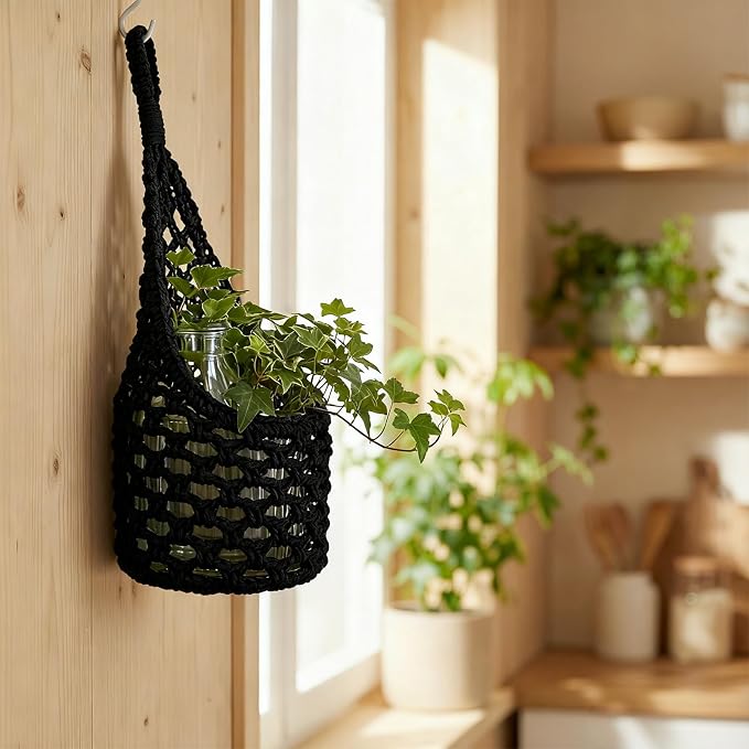 Macrame Wall Plant Hanger, Hanging Planter Basket Holder, Wall Planters - Image 4