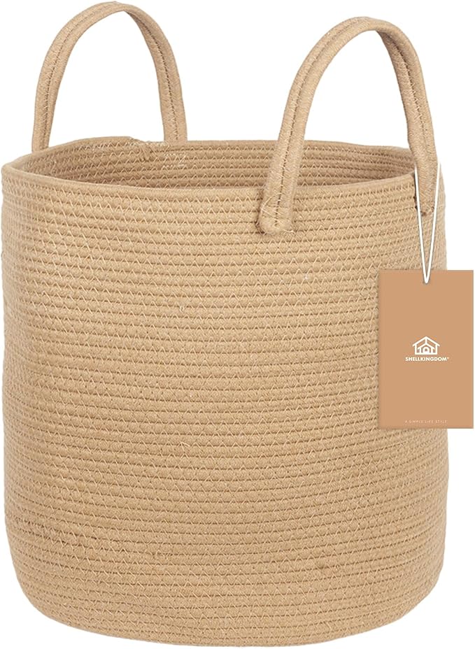 ShellKingdom Laundry Basket, Large Natural Rope Woven Storage Basket by ShellKingdom