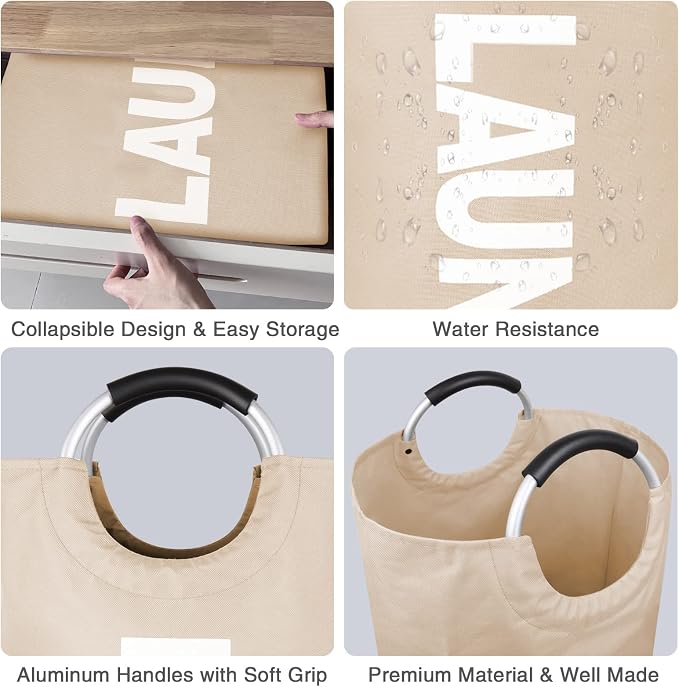115L Large Laundry Basket with Handles, Collapsible Laundry Hamper Bag - Image 3