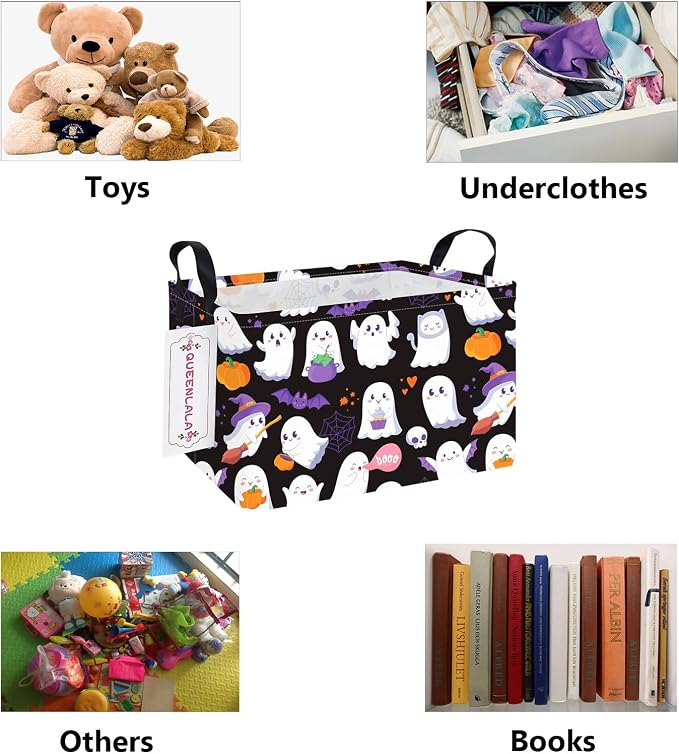 QUEENLALA Rectangular Laundry Hamper/Foldable Nursery Laundry Basket - Image 3