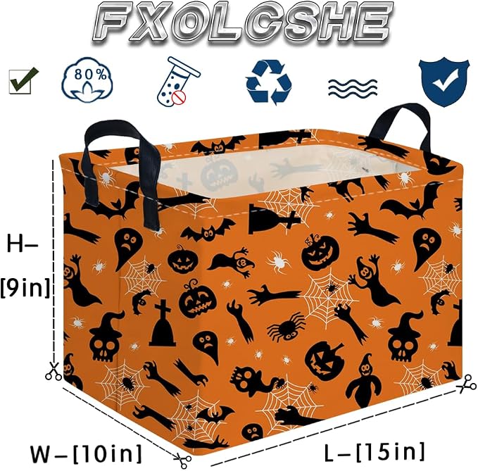 Rectangular Halloween Basket, Trick or Treat Basket - Image 7