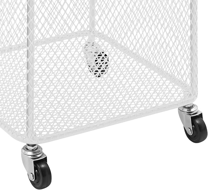 Laundry Basket with Wheels, Metal Mesh Storage Cart with Handles, Rolling Mesh - Image 8