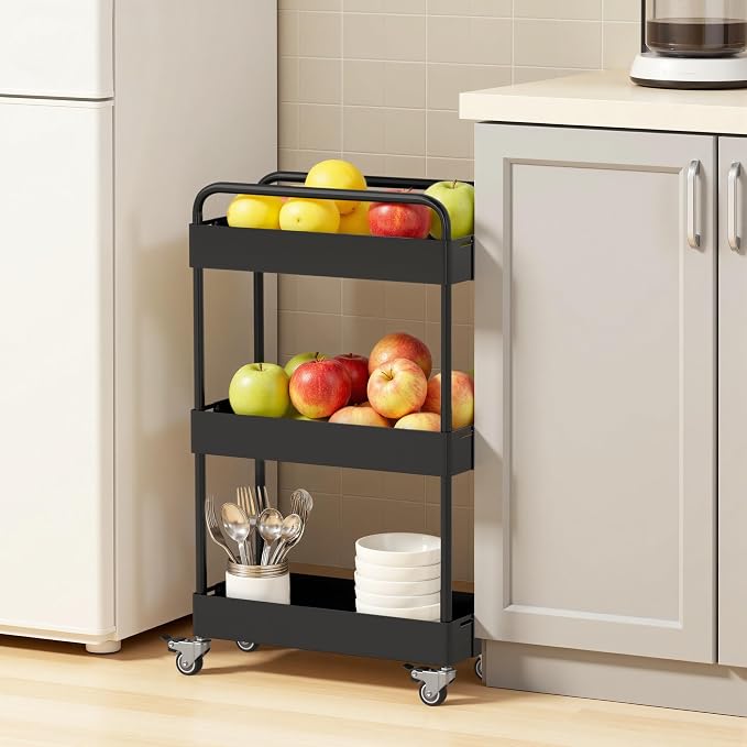 HOTEAGLE 3-Tier Rolling Cart Metal Expandable Utility Carts - Image 9
