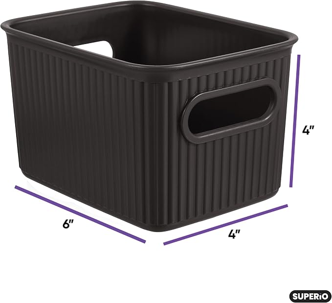 Superio Decorative Plastic Basket Open Home Storage Bins Organizer Baskets - Image 2