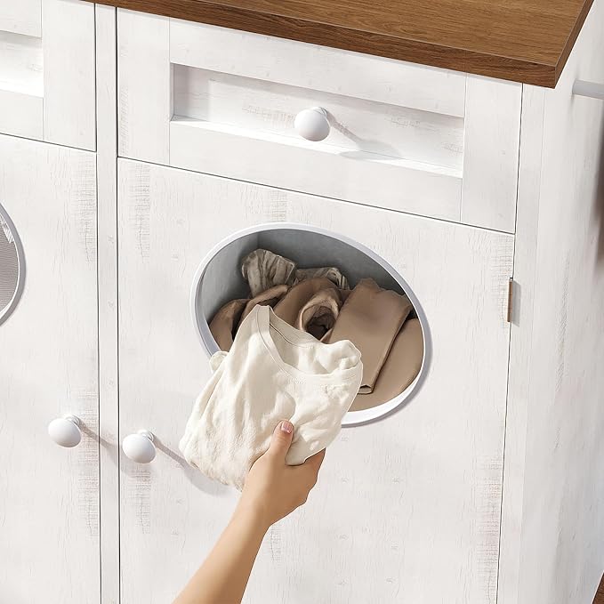 HOOBRO Double Laundry Hamper Cabinet, Hidden Laundry Cabinet - Image 4