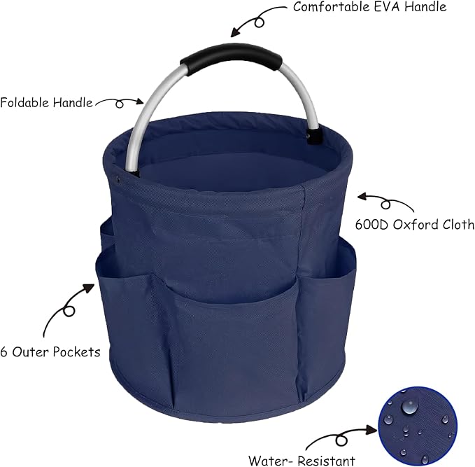 17L Cleaning Caddy with Handle, Portable Picnic Basket, Apple Picking Basket - Image 5