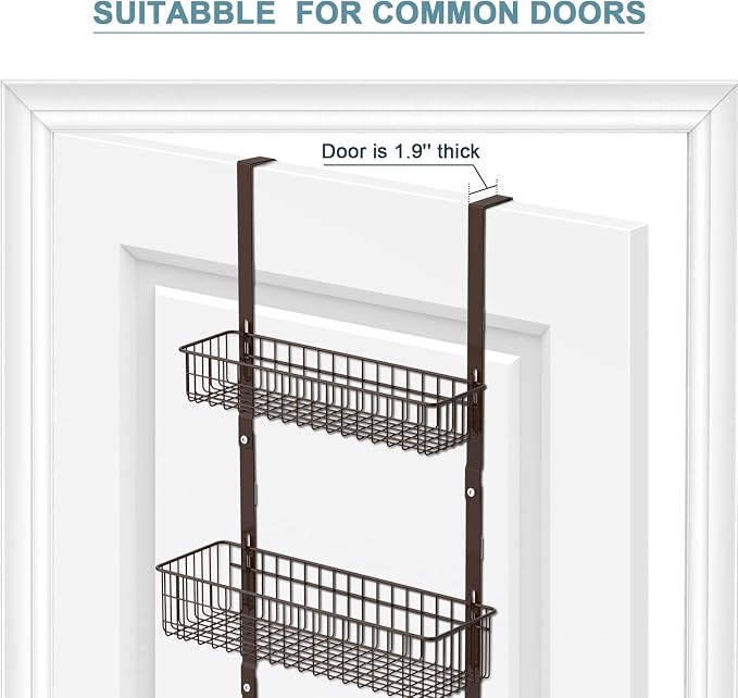 Over The Door 3 Tier Hanging Kitchen Storage Rack Heavy Duty Pantry Organizer - Image 7