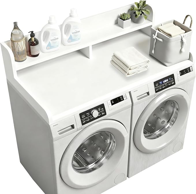 Washer and Dryer Countertop, 2 Tier Laundry Room Wood Countertop by XIHAADOY