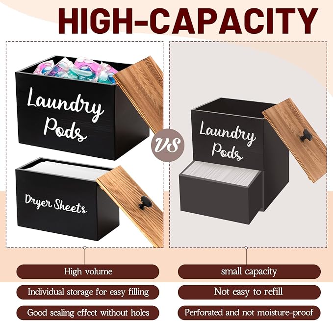 Dandat 3 Pcs Dryer Sheet Holder Laundry Pod Holder Scent Booster Container Set - Image 4