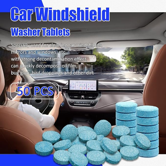 50PCS Washer Fluid Tablets, Car Windshield Washer Fluid Concentrated Clean - Image 7