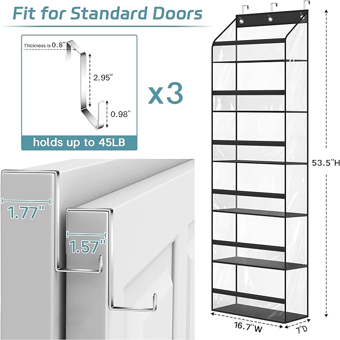 AOODA Clear Over The Door Hat Racks - Image 6