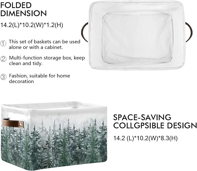 Winter Pine Forest Tree Storage Basket - Image 2