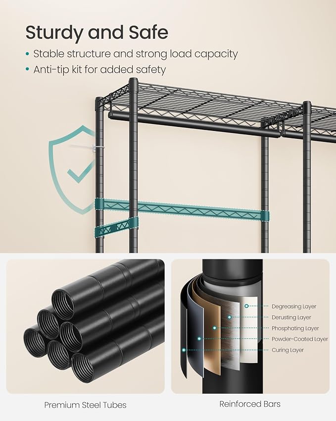 SONGMICS Clothing Rack, Heavy-Duty Garment Rack - Image 7